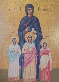 St Sophia with daughters Faith, Hope and Love